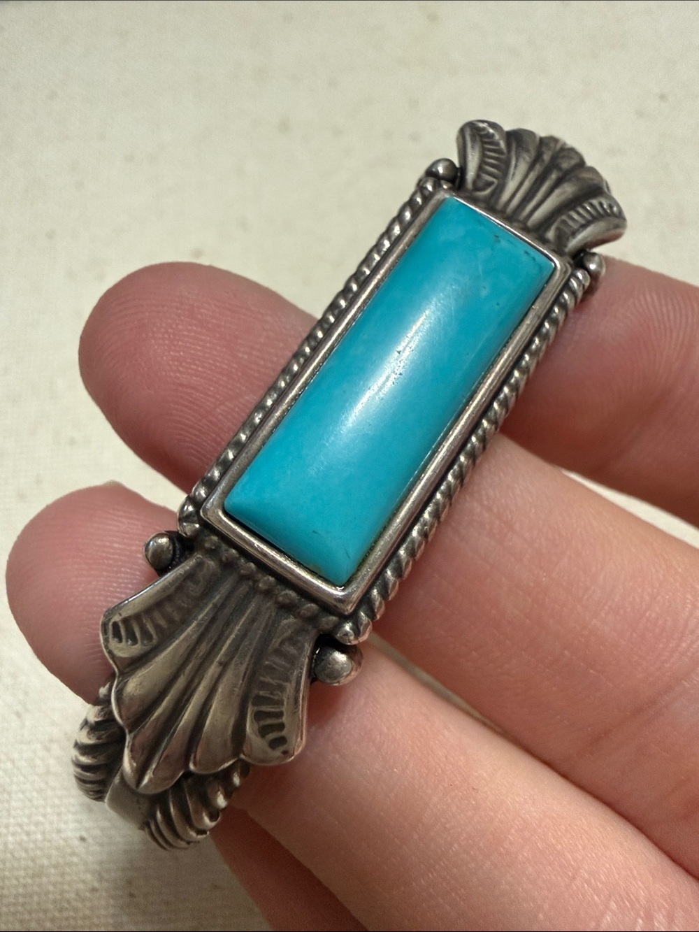 Carolyn Pollack Stunning Native vintage Sterling Silver 925 Turquoise Bracelet